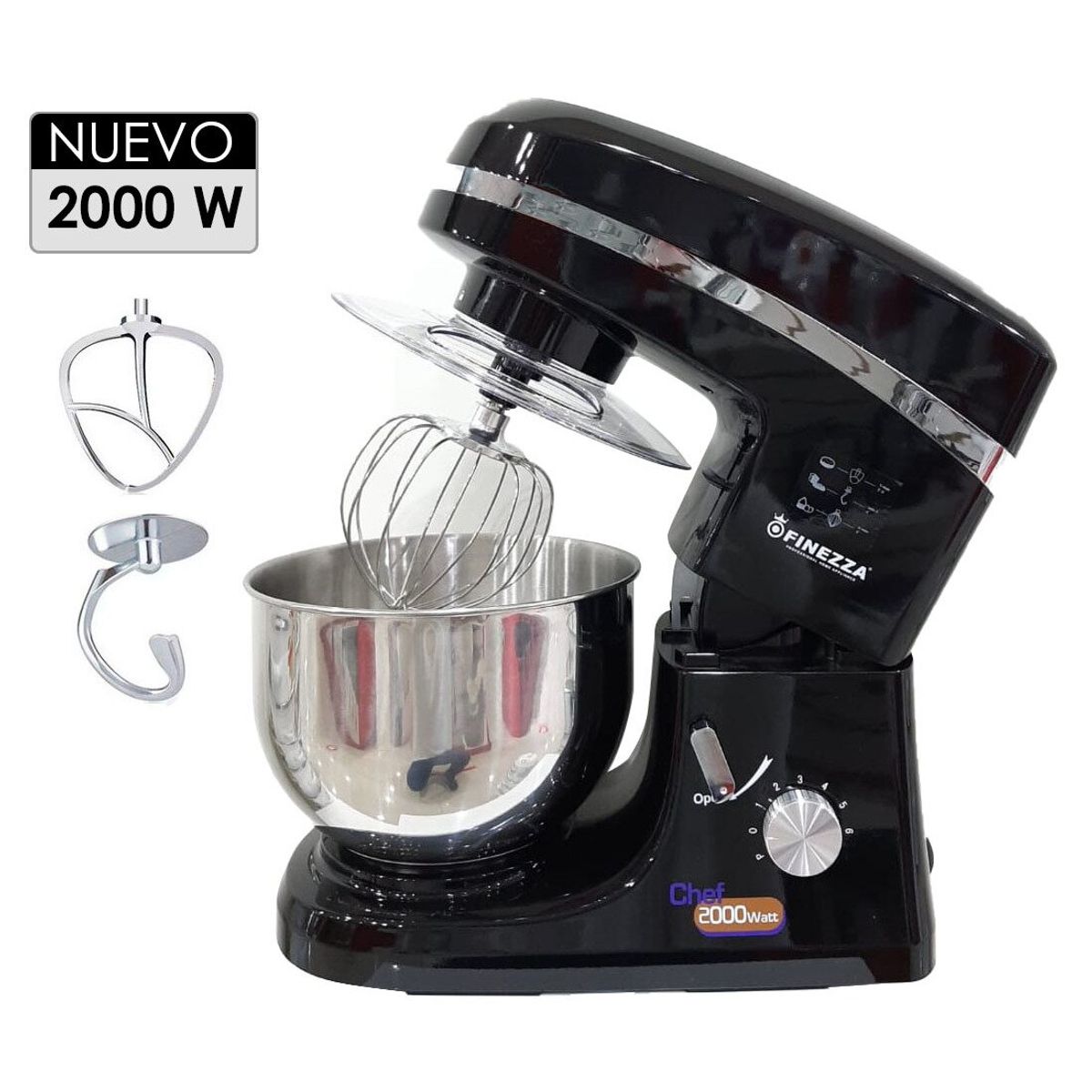FINEZZA - Batidora Orbital 2000W FZ-6818B Negro