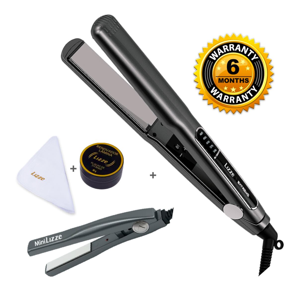 LIZZE - PLANCHA LIZZE EXTREME 480F + MINI LIZZE 395ºF + KIT PULIDOR