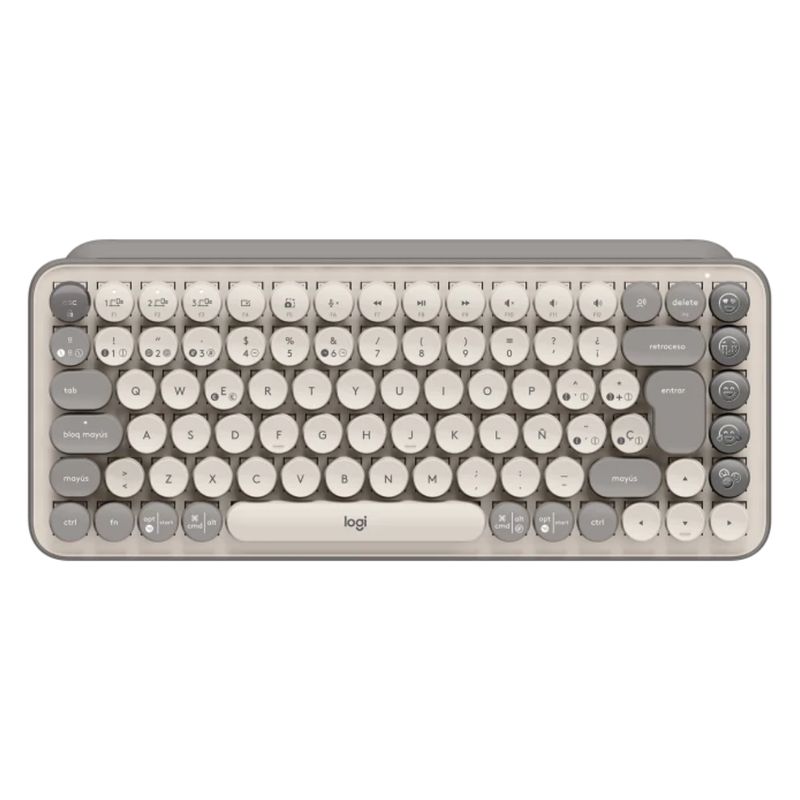 LOGITECH - TECLADO LOGITECH POP KEYS MULTI-DEVICE WIRELESSBT MIST AND GRAY