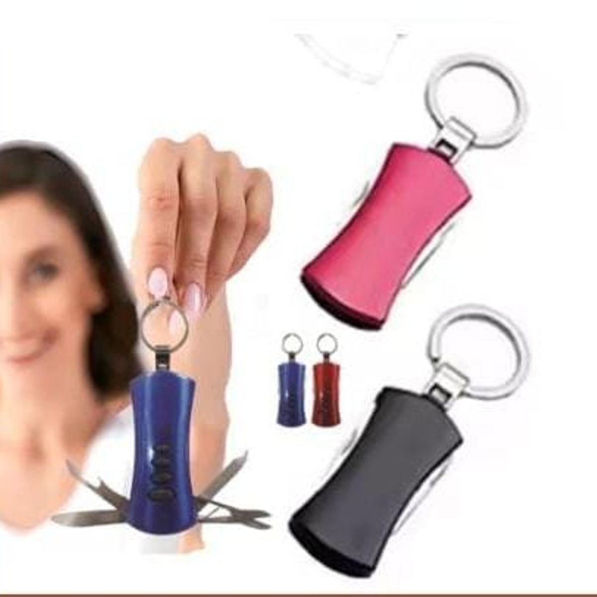 GENERICO - Llavero multifucion 5 funciones plegable supervivencia