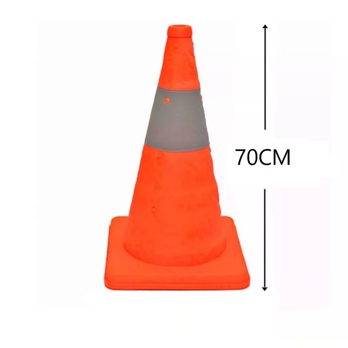 GENERICO - Cono de Seguridad Vial Rebatible Retráctil Reflectivo 70cm