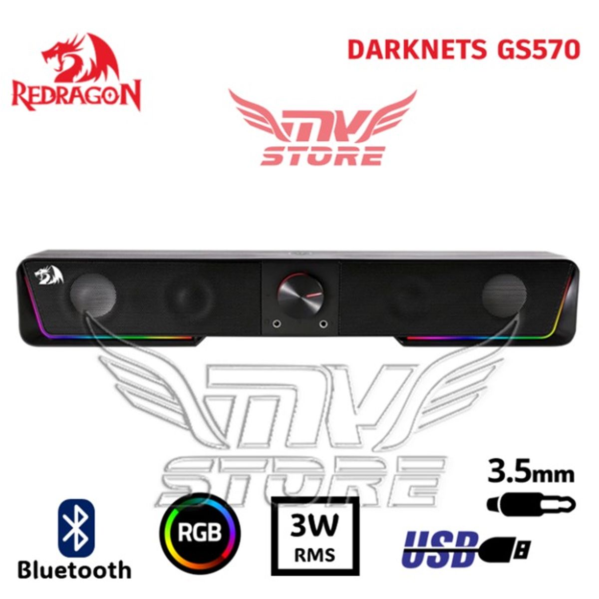 REDRAGON - Altavoces Redragon DARKNETS NEGRO GS570