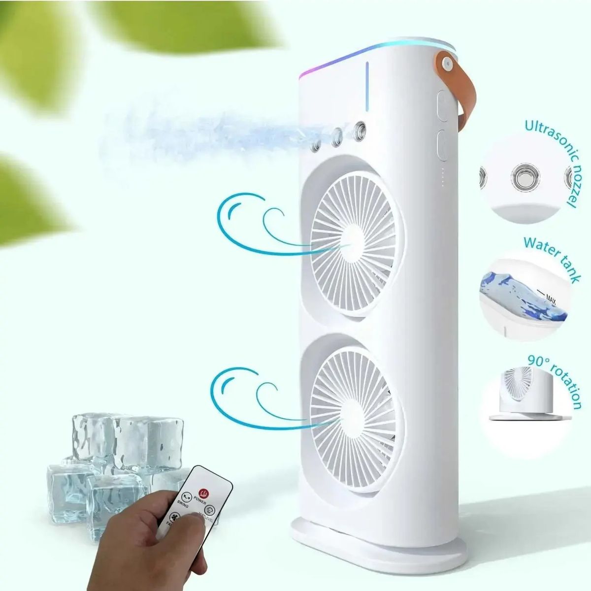 GENERICO - Ventilador con Humidificador 5 en 1 blanco