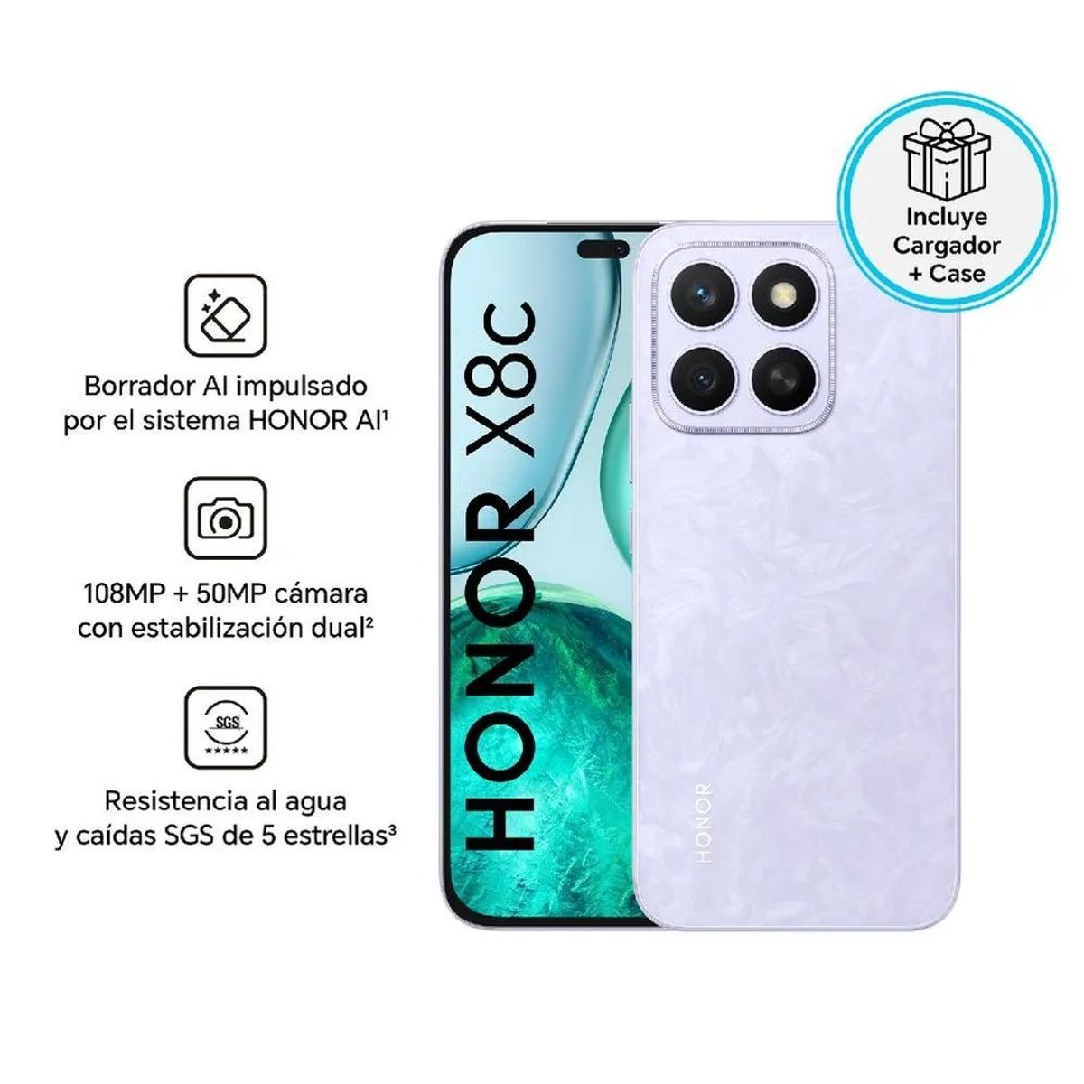 HONOR - Honor X8c 4G LTE  8GB Ram 256GB  - CLOUD PURPLE