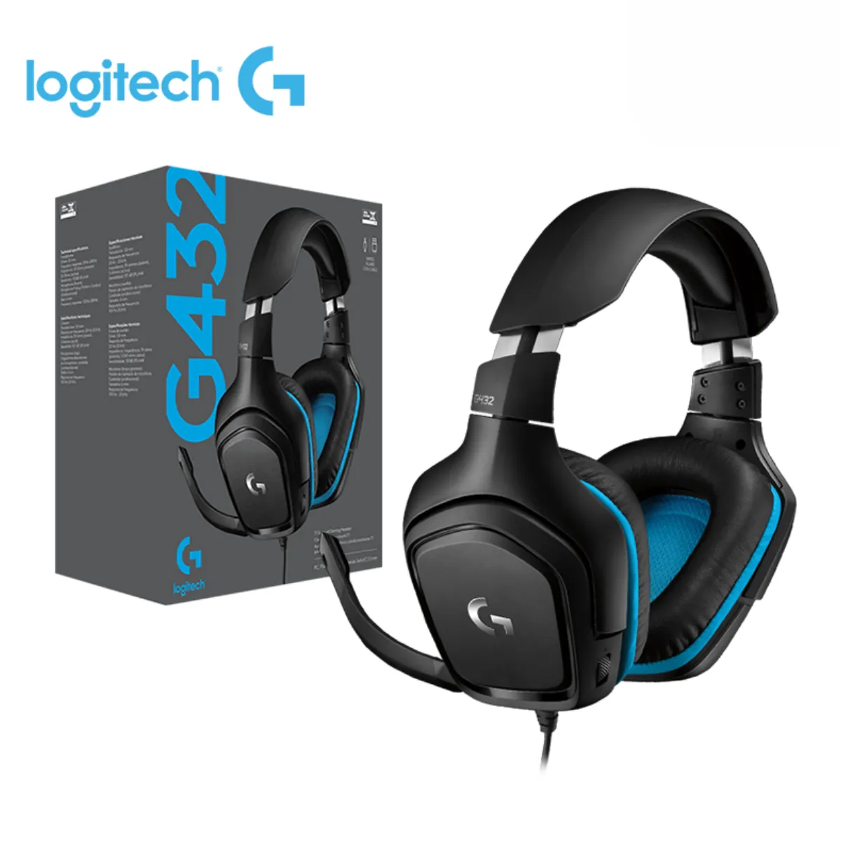 LOGITECH - AUDÍFONO CON MICRÓFONO LOGITECH G432 7.1 USB BLACK