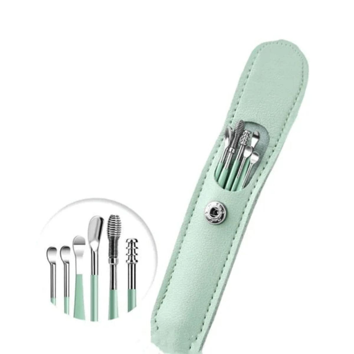 OEM - Set limpiador de oídos 6 en 1 - Verde