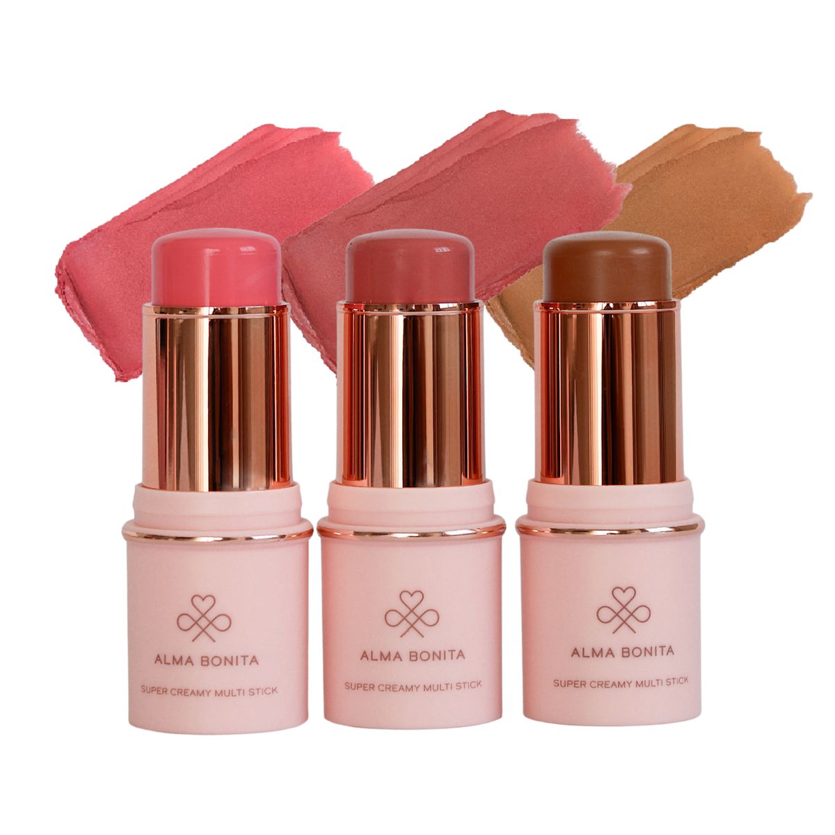 ALMA BONITA - Set de Maquillaje: Contorno + 2 Rubor en Barra