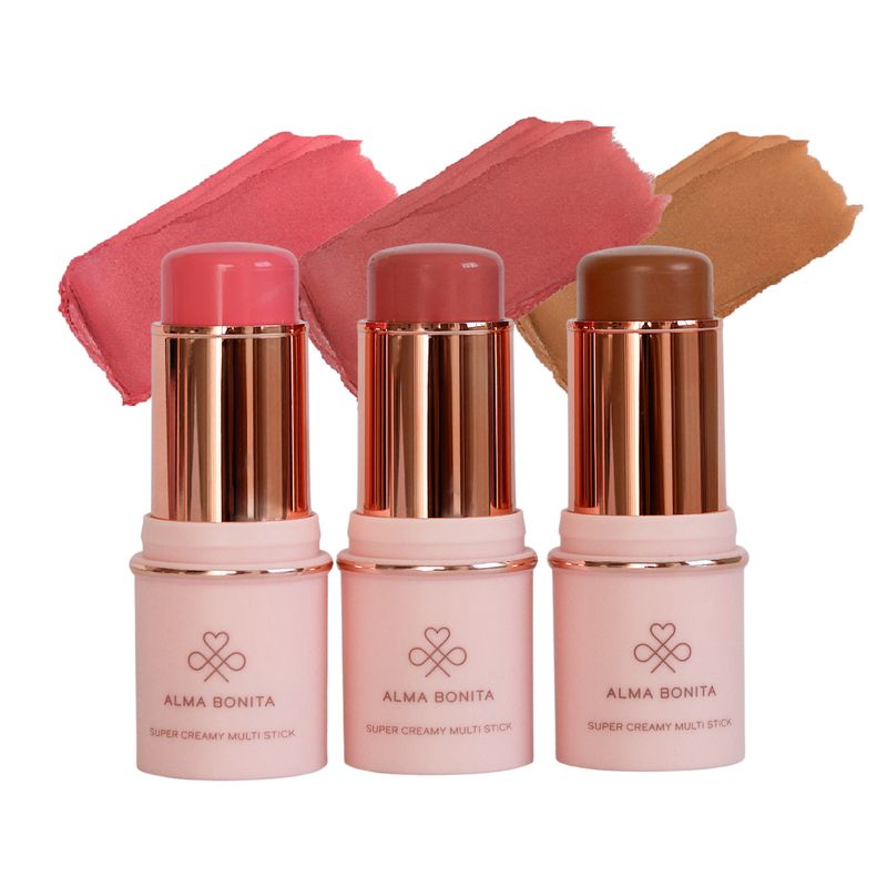 ALMA BONITA - Set de Maquillaje: Contorno + 2 Rubor en Barra