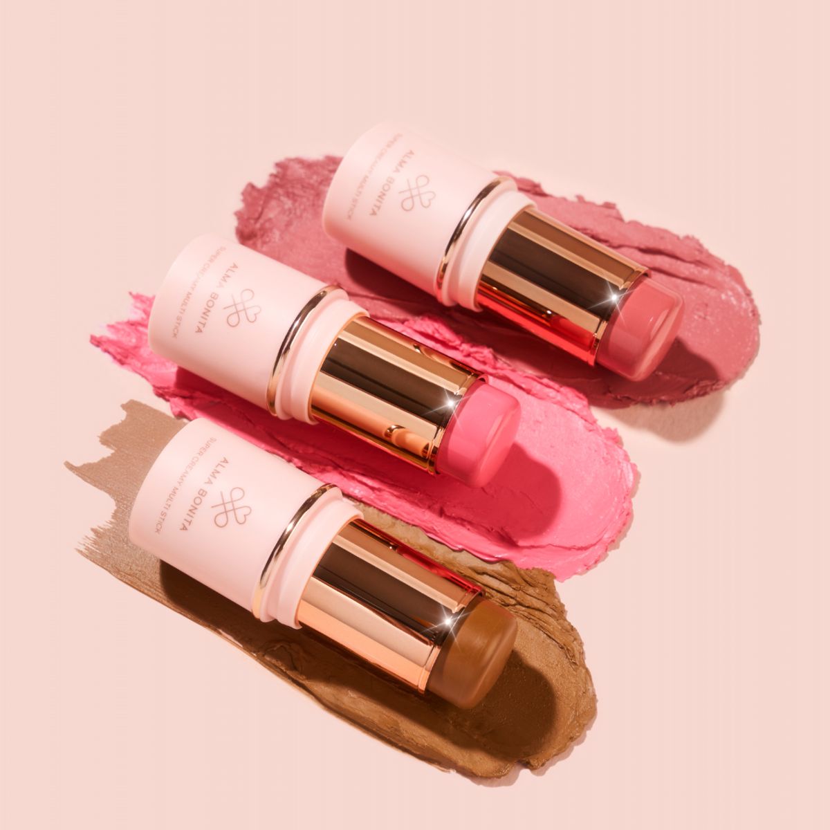 ALMA BONITA - Set de Maquillaje: Contorno + 2 Rubor en Barra