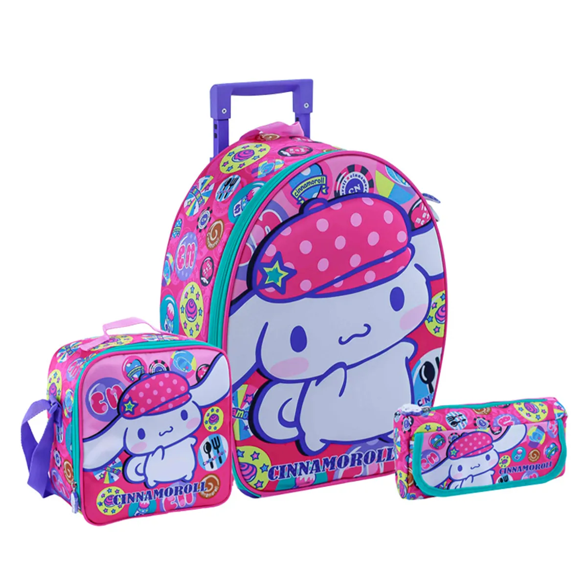 SCOOL - SET RANGER MOCHILA + LONCHERA + CARTUCHERA CINNAMOROLL 3D