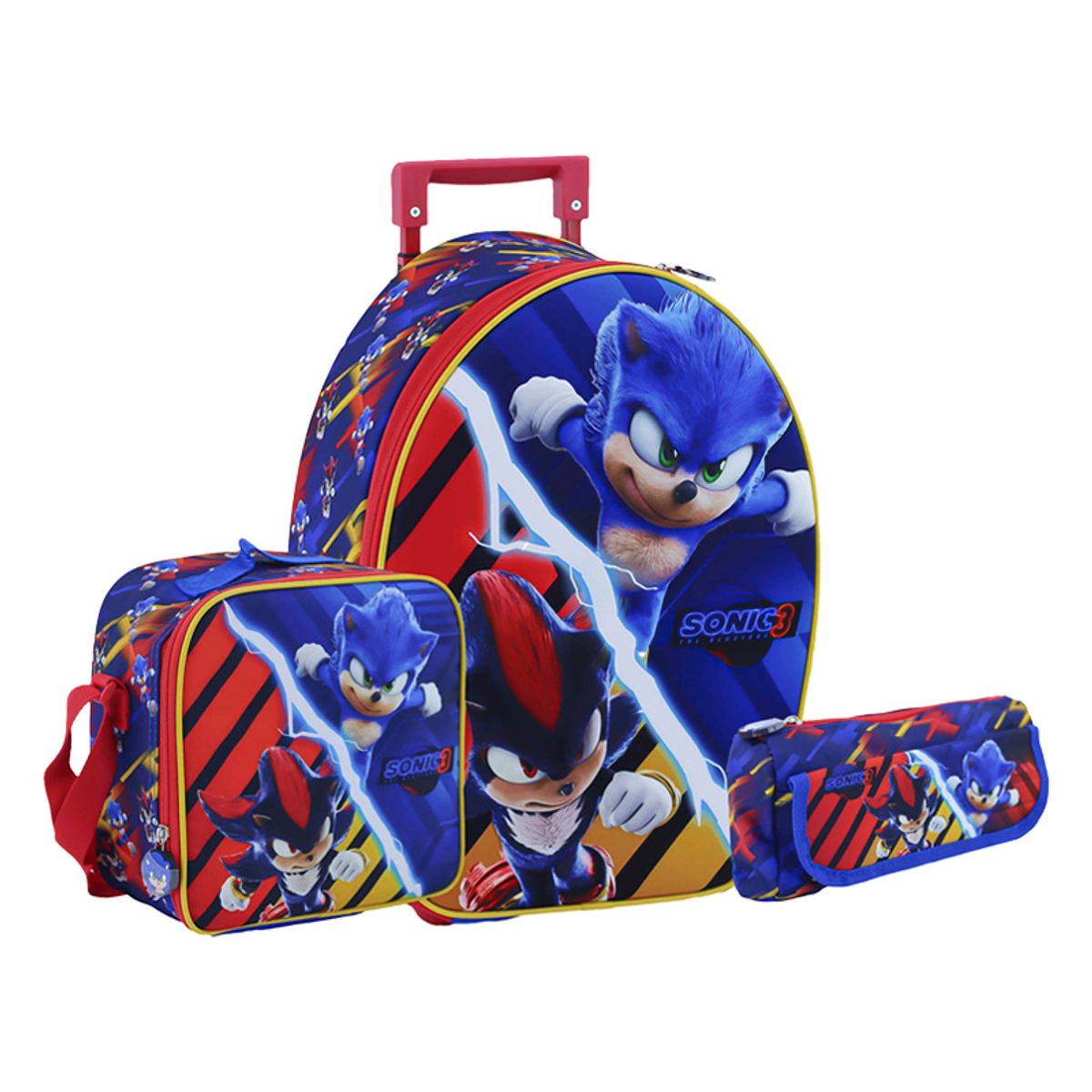 SCOOL - SET RANGER MOCHILA + LONCHERA + CARTUCHERA SONIC MOVIE 3D