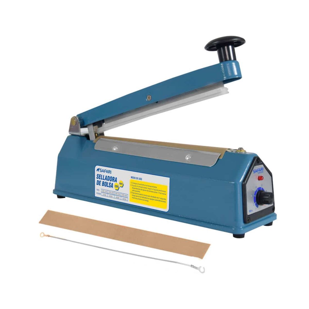 SAFARI - Selladora De Bolsas de metal 20cm Con Repuesto