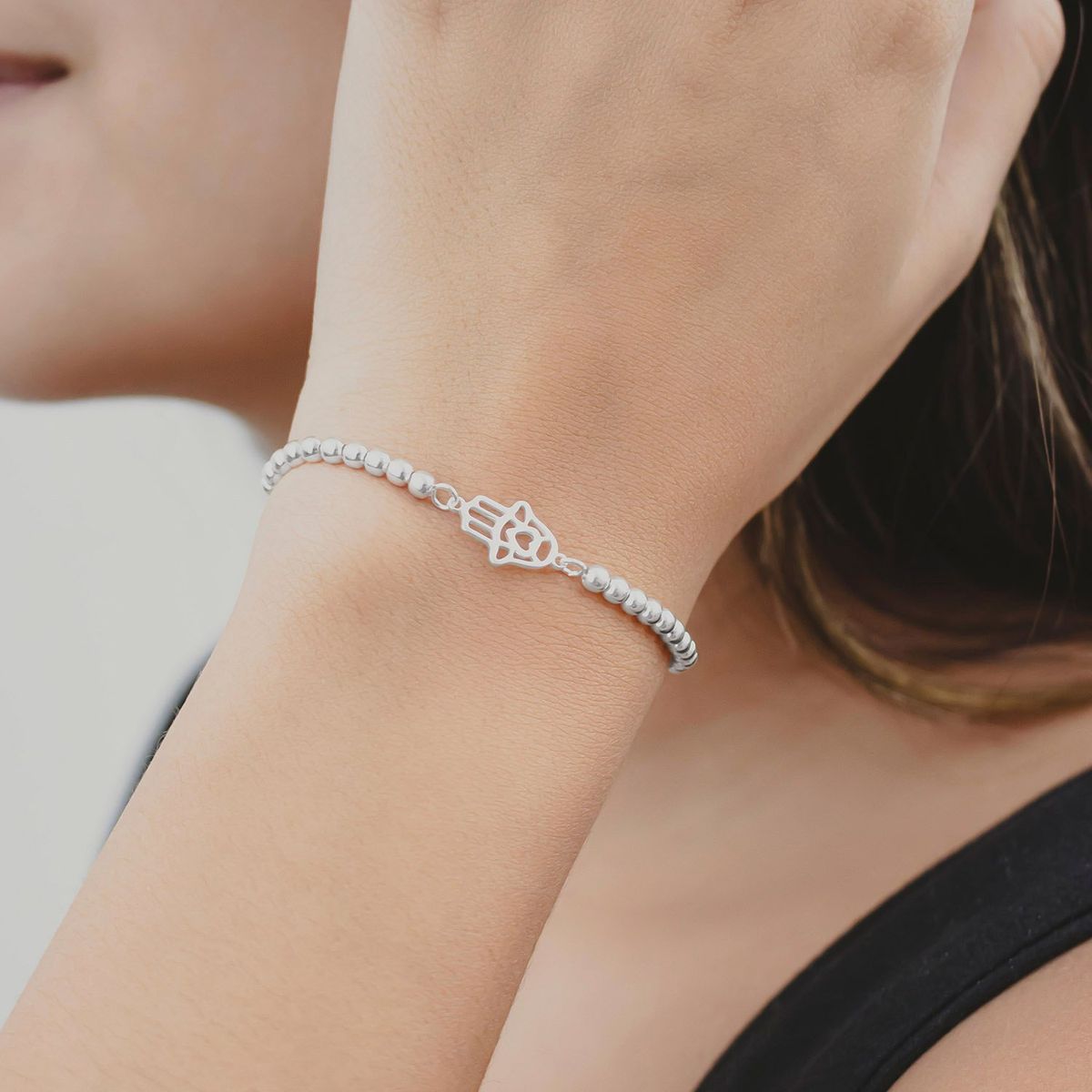 NATHALIE BIRD - PULSERA MANO HAMSA BEST FRIEND SILVER