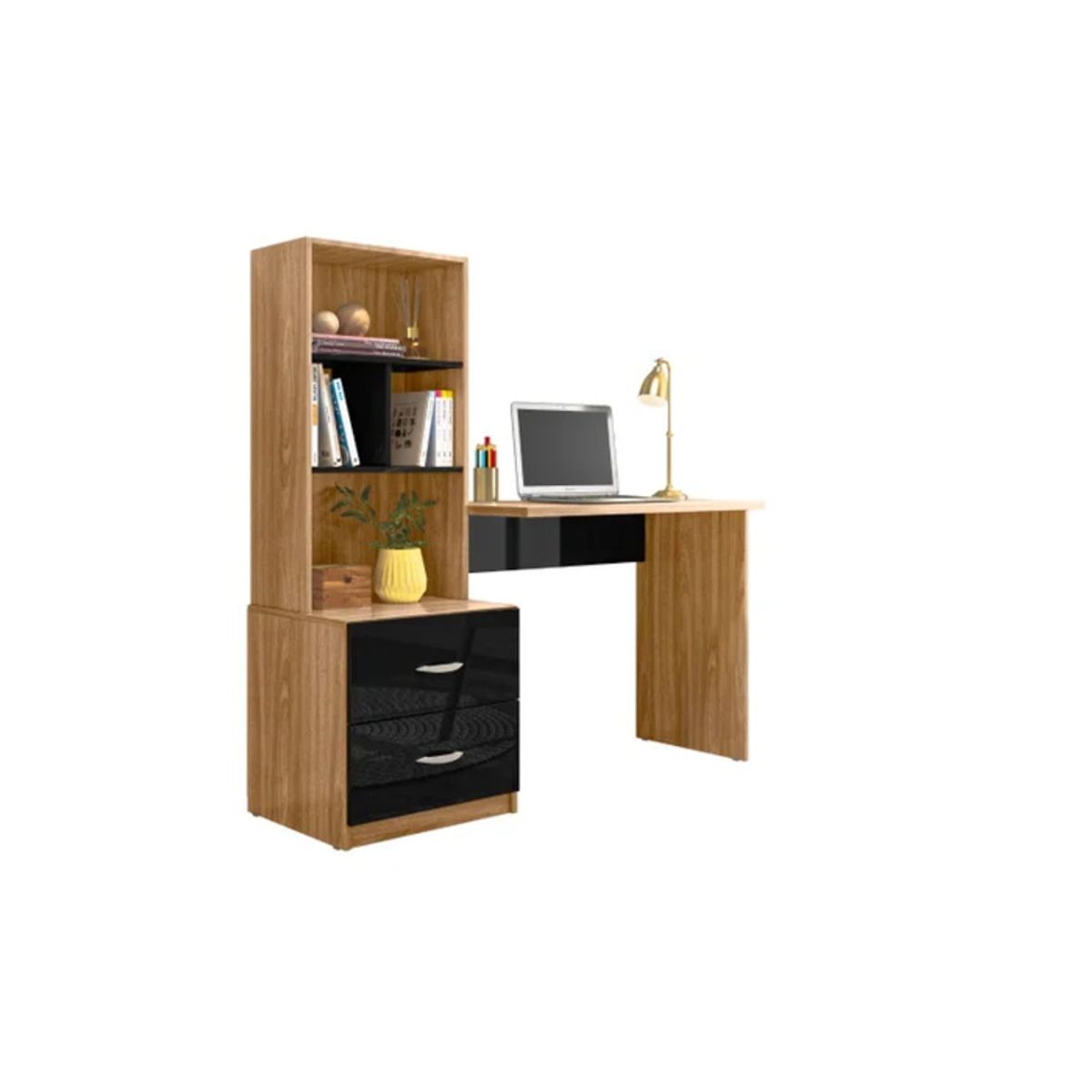 GENERICO - Escritorio Moderno Shuma Marrón y Negro R&R MUEBLES