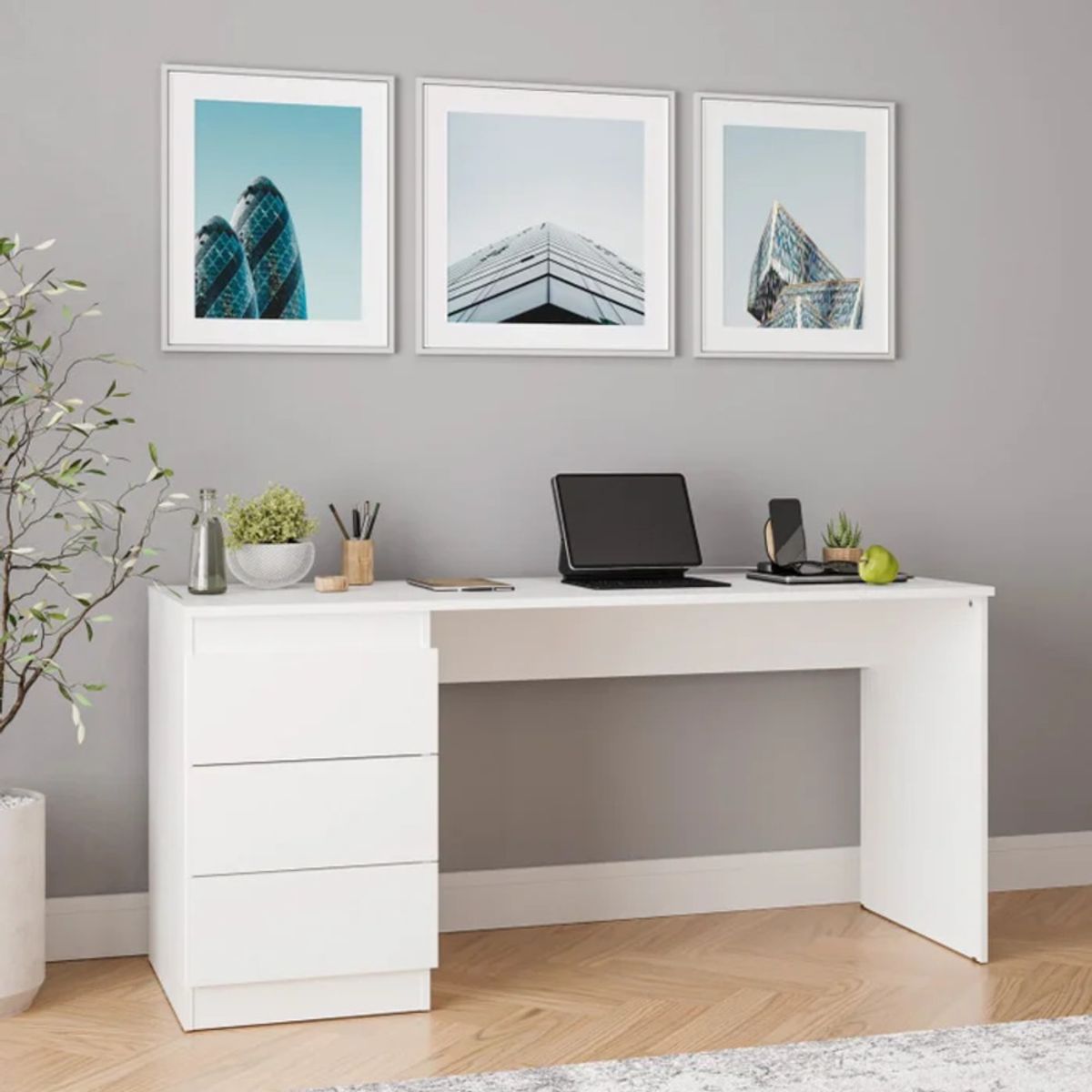 GENERICO - Escritorio Moderno Mizuki Blanco R&R MUEBLES