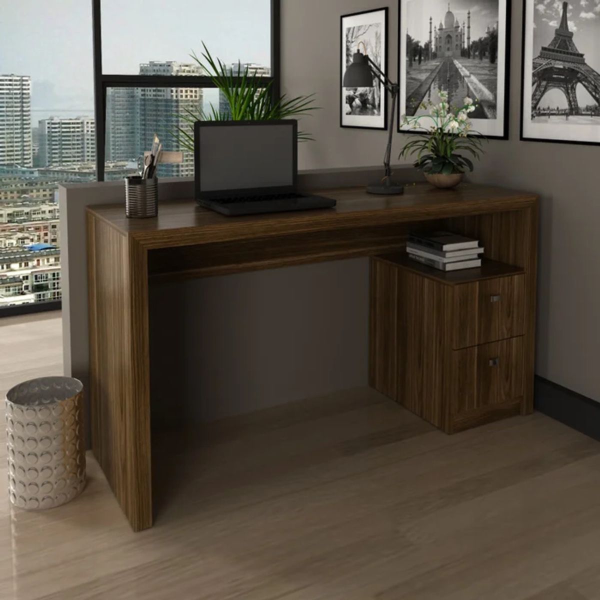 GENERICO - Escritorio Moderno Satoko Marrón R&R MUEBLES