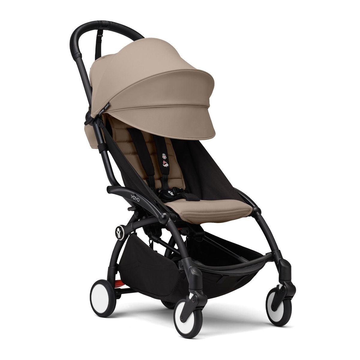 STOKKE - COCHE STOKKE YOYO³ CHASIS NEGRO TEXTIL TAUPE