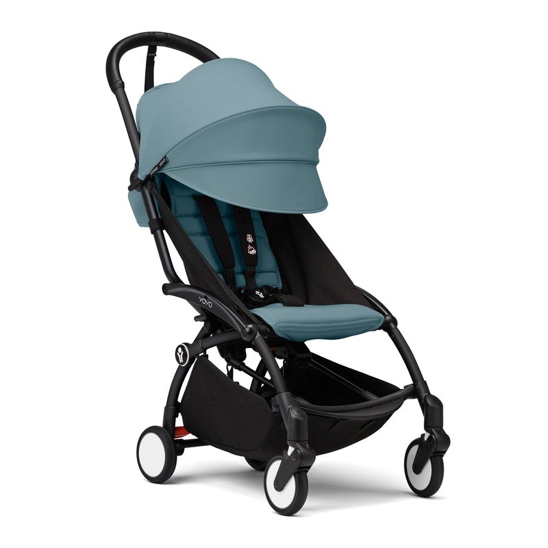 STOKKE - COCHE STOKKE YOYO³ CHASIS NEGRO TEXTIL AQUA
