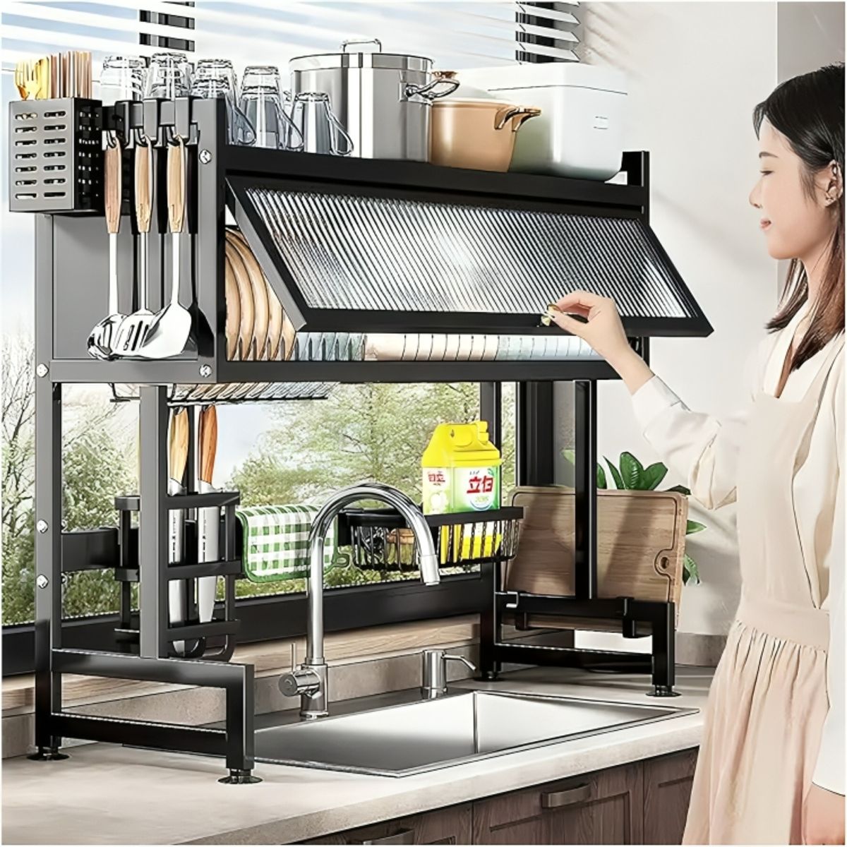 GENERICO - Escurrido De Platos 2 Niveles Con Tapa