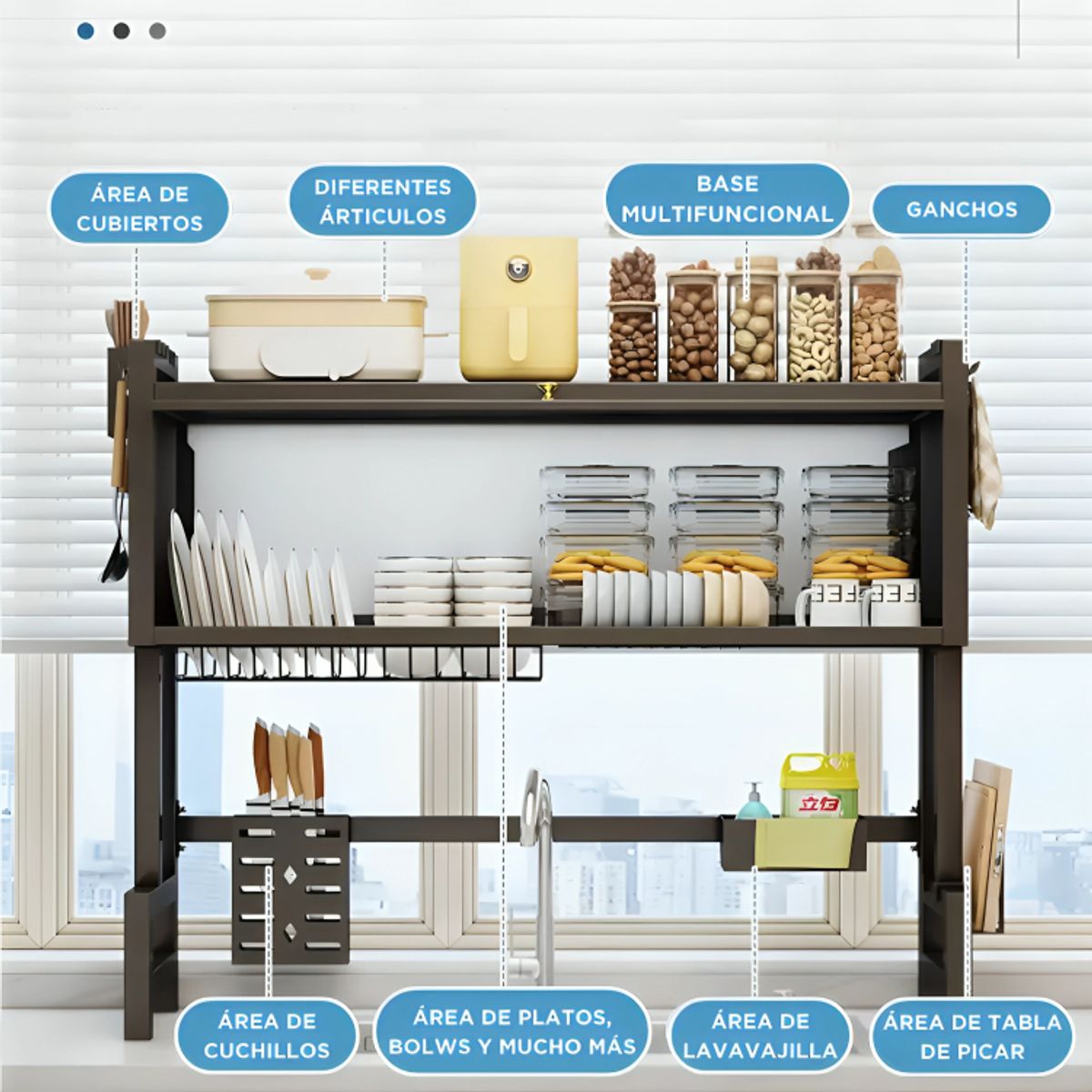 GENERICO - Escurrido De Platos 2 Niveles Con Tapa