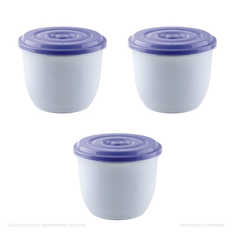 POLINPLAST - Set de 3 Reposteros Ingleses N°3 con Tapa Hermética