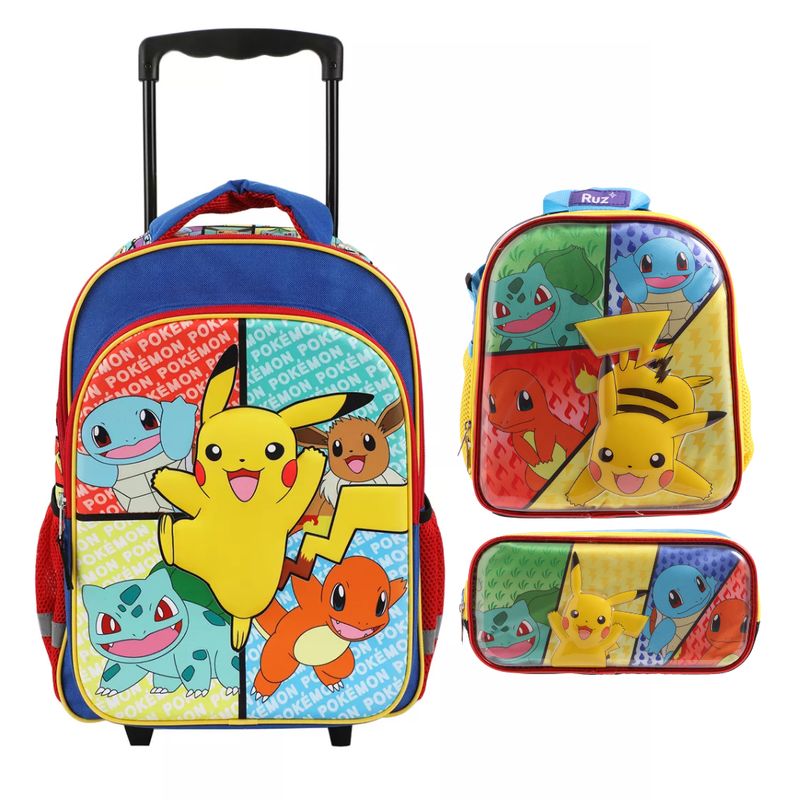 DISNEY - Pack Escolar Mochirueda Pokemon 3D Pikachu