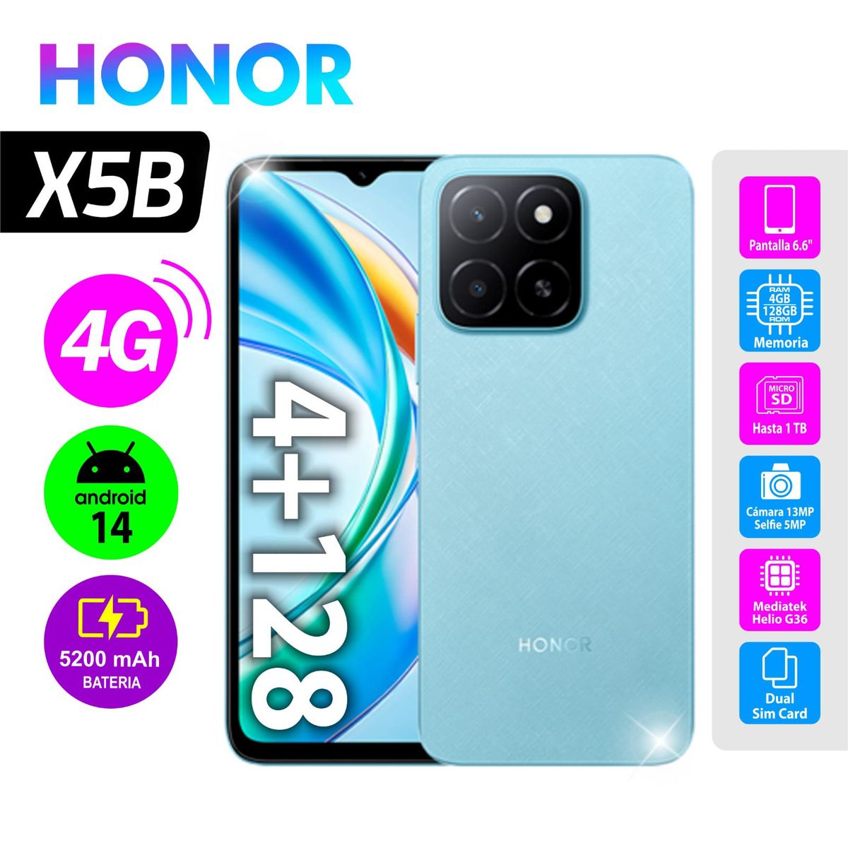 HONOR - CELULAR HONOR X5B  4RAN Y 128GB