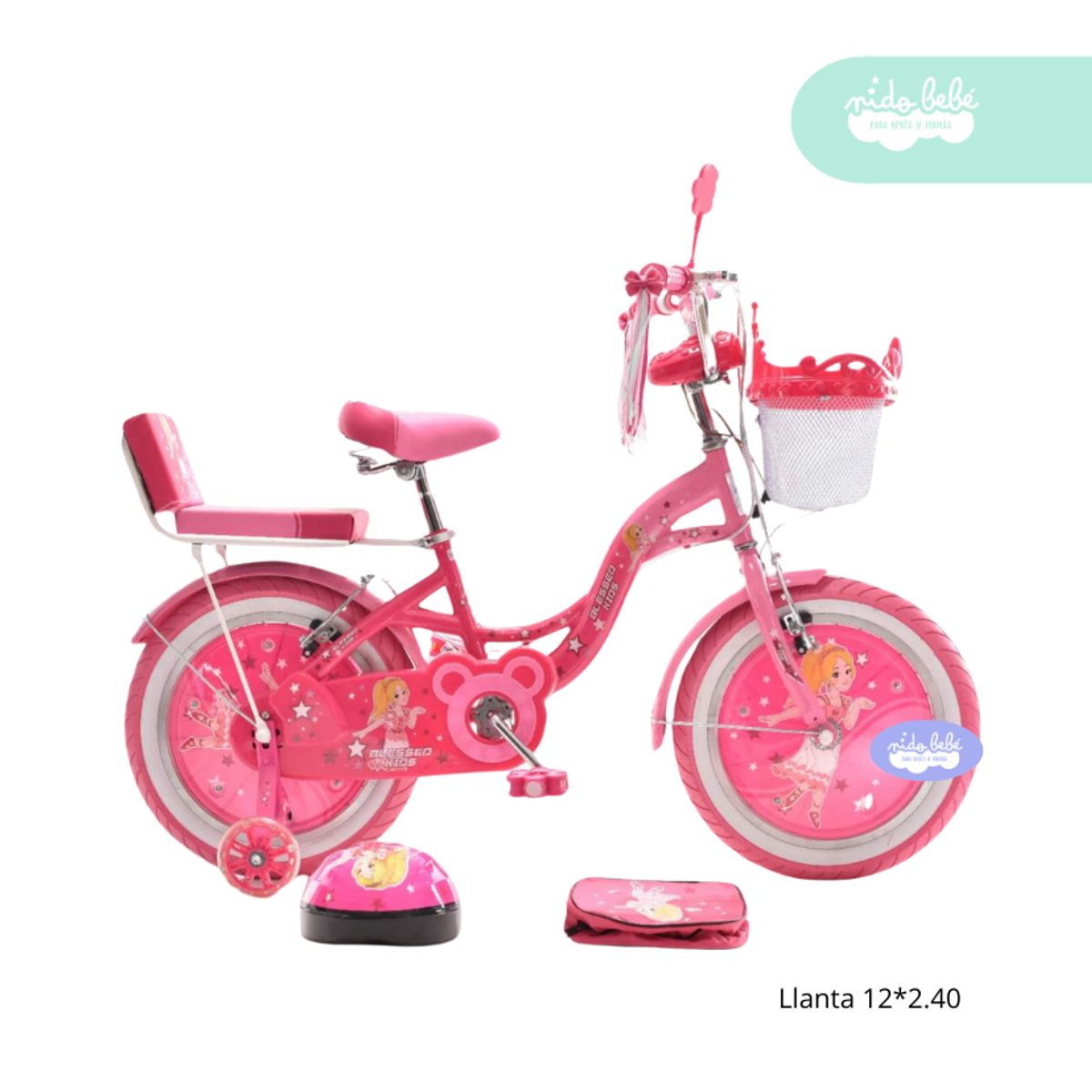 BABY - Bicicleta aro 12 para niña Hadita rosa