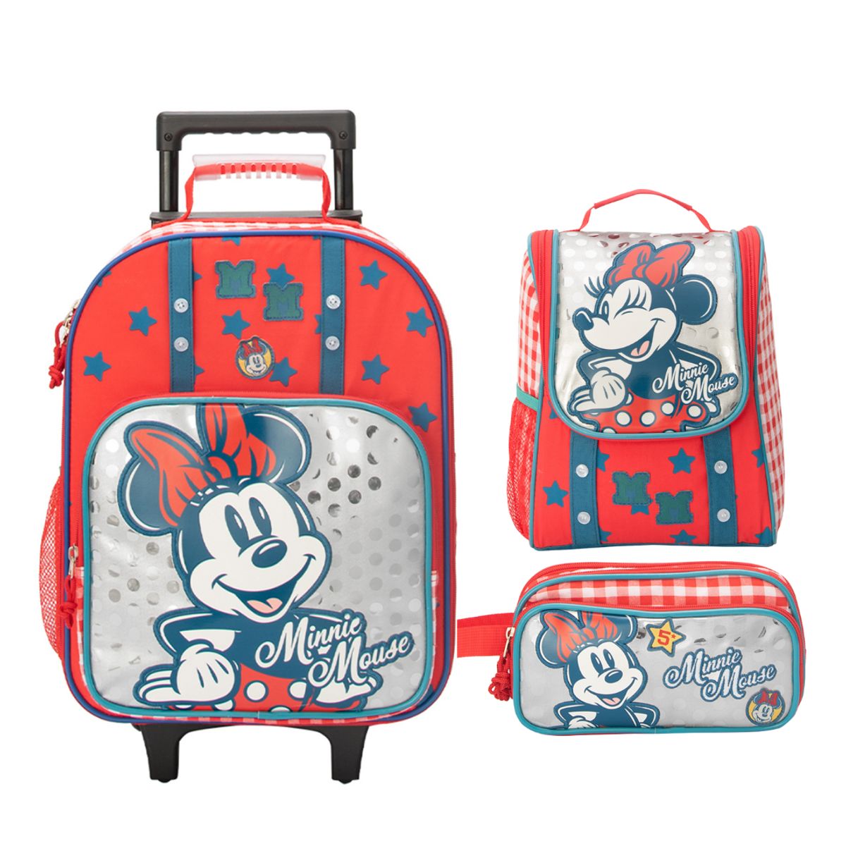 DISNEY - Pack Escolar Maleta Oficio Premium Disney Minnie Mouse Plateado