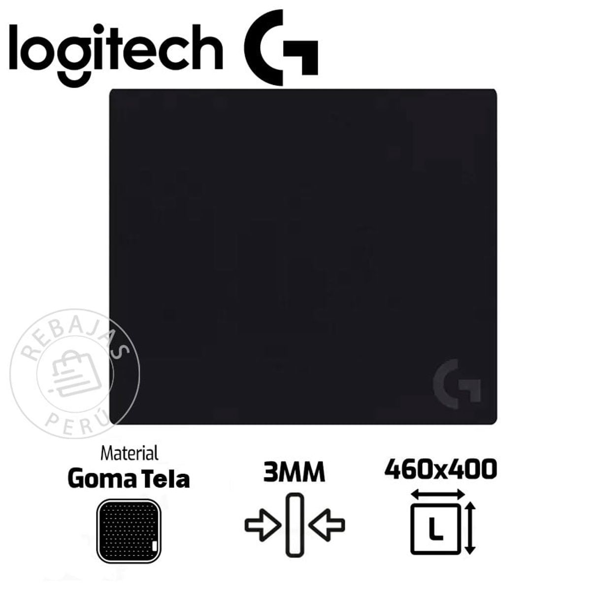 LOGITECH - Logitech G640 Alfombrilla de Ratón Grande de Tela Negra  Precisión