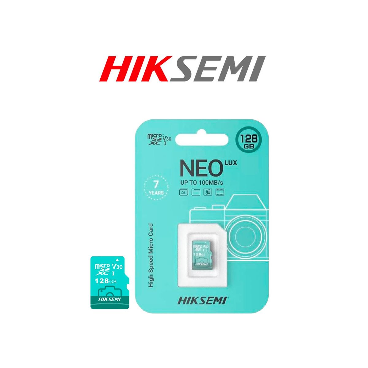 HIKSEMI - Tarjeta de memoria MicroSD Neo Lux Hiksemi 128GB 9250MBs SerieD3 V30