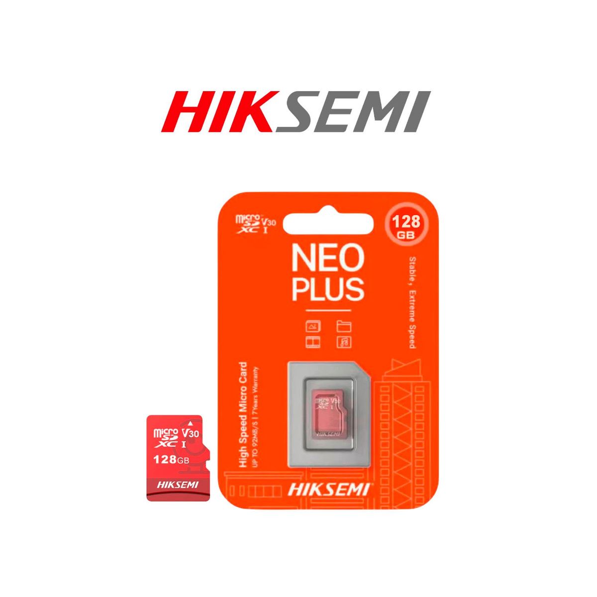 HIKSEMI - Tarjeta memoria Micro SD Neo PLUS Hiksemi 128GB Cámara Videovigilancia