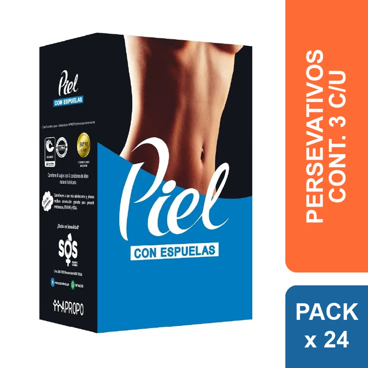 PIEL - Preservativos Piel con Espuelas x 24 und.