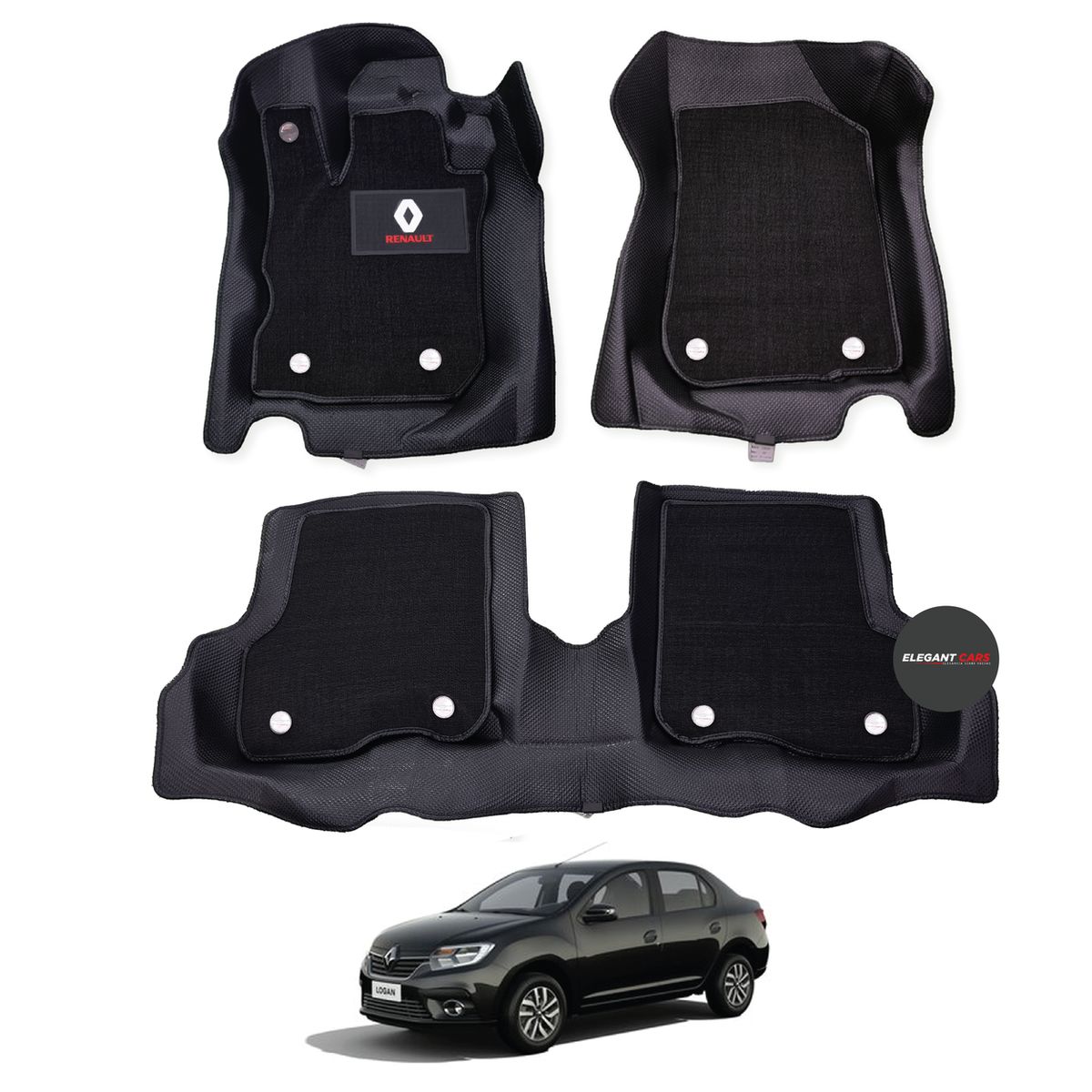 JET - Piso Bandeja Con Alfombra Protectora5D Pro RENAULT LOGAN2022