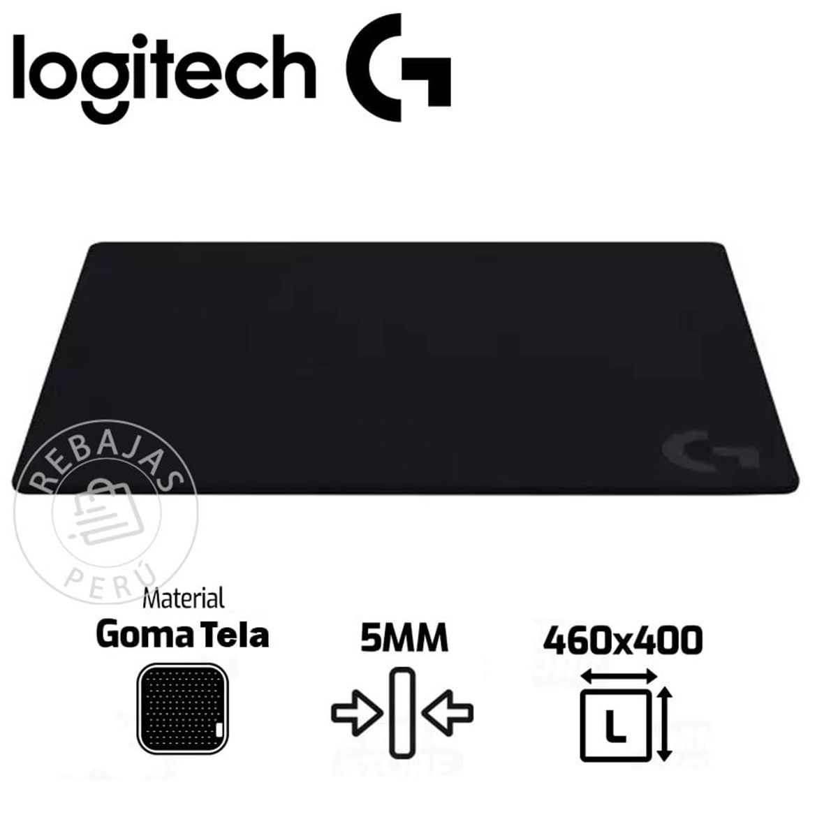 LOGITECH - Logitech G740 Alfombrilla de Ratón Grande de Tela Negra