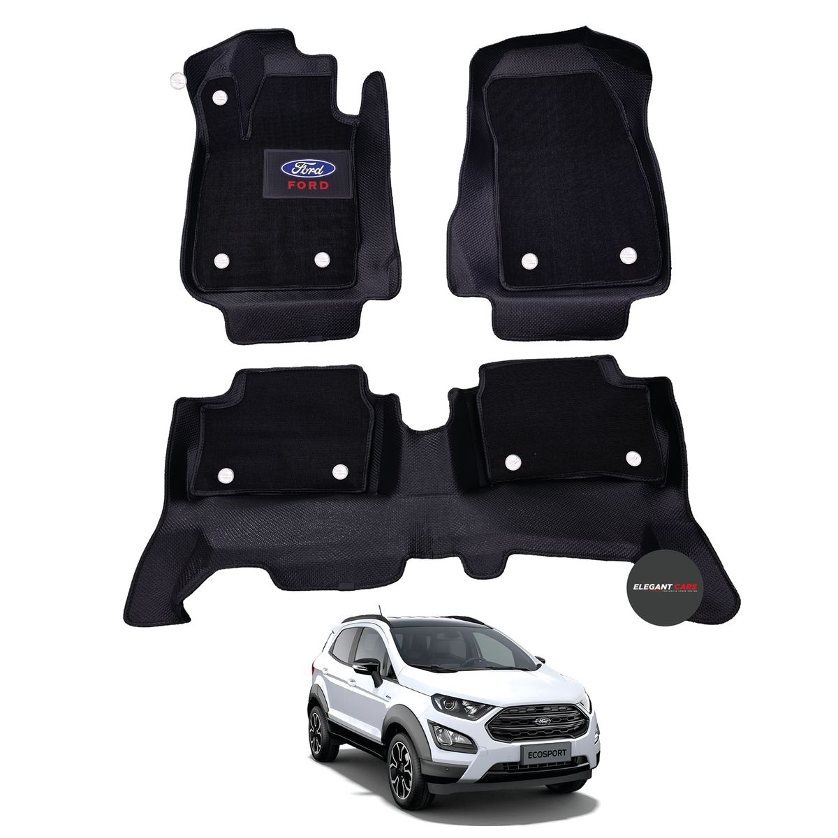 JETION - Piso Bandeja Con Alfombra Protectora 5D Pro ECOSPORT 2018-23