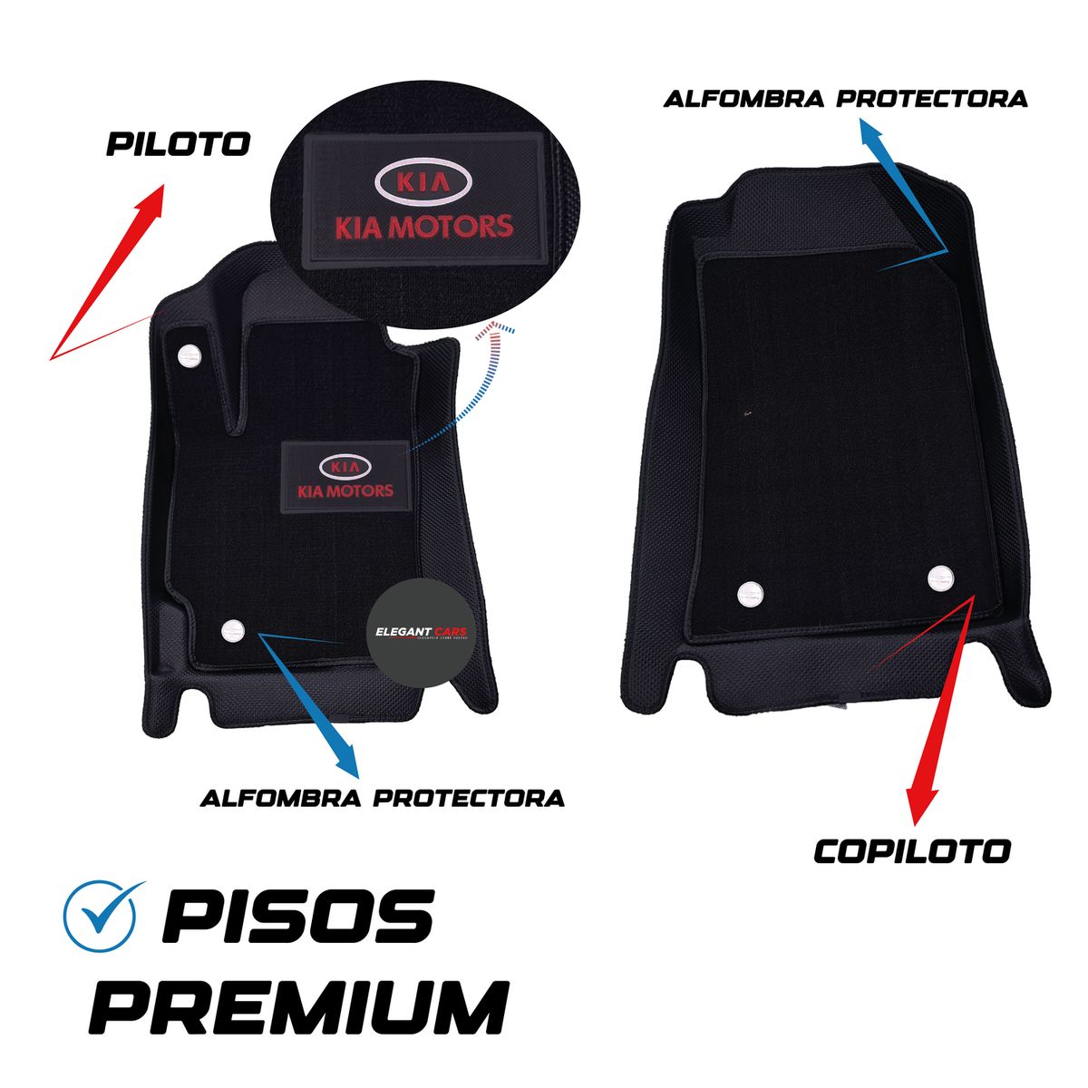 JET - Piso Bandeja Con Alfombra Protectora5D Pro KIA RIO 2018-2021