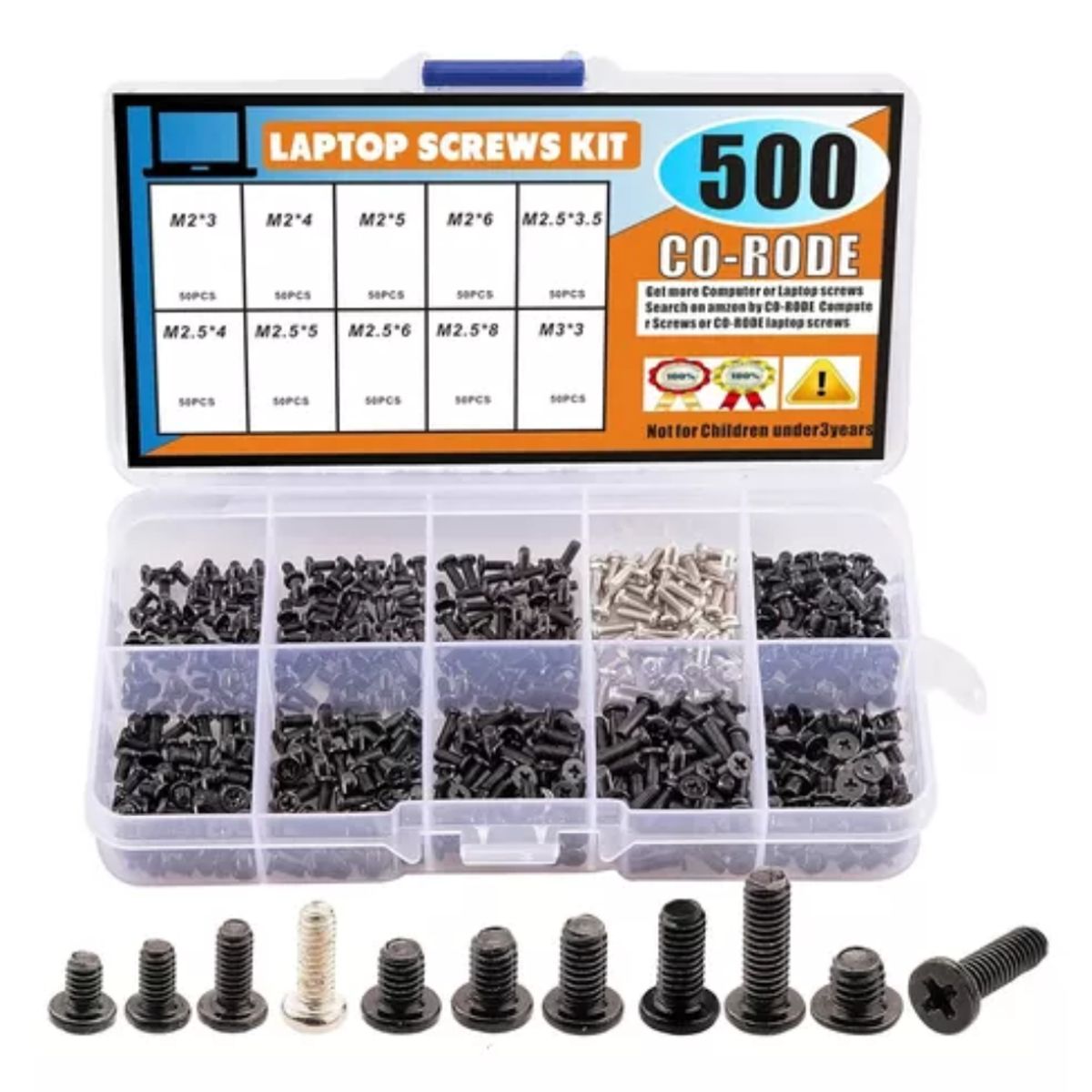 GENERICO - KIT DE TORNILLOS PARA LAPTOP 500 UNIDADES