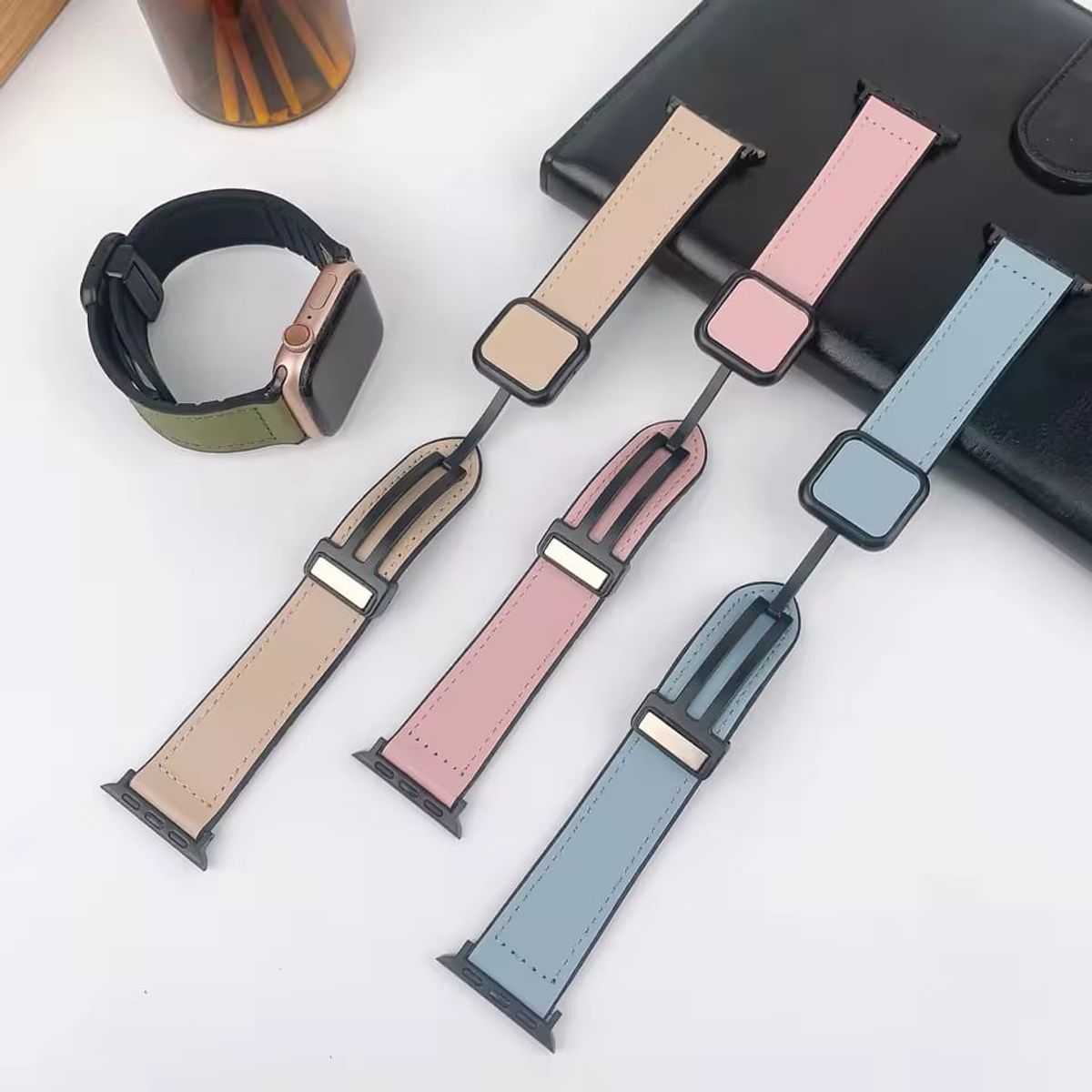 GENERICO - CORREA DE CUERO PARA WATCH 38-40-41 mm y 42 mm serie 10 BEIGE