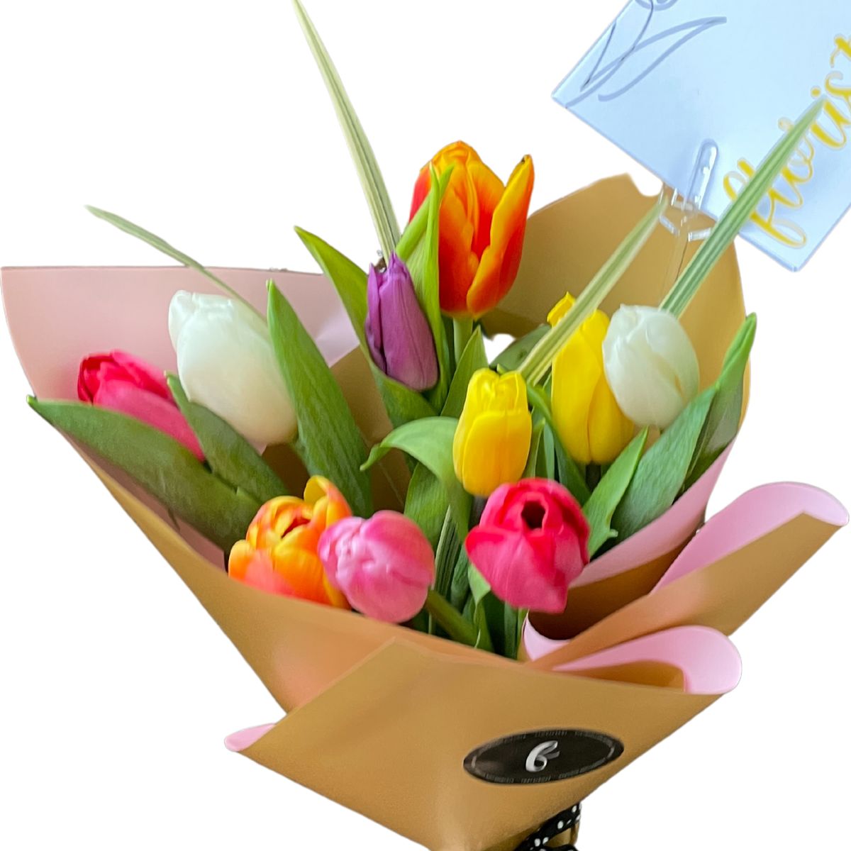 FLORISTERI - Ramo 10 tulipanes multicolor naturales