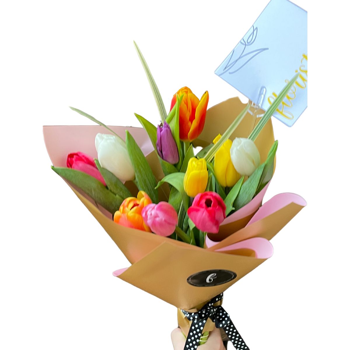 FLORISTERI - Ramo 10 tulipanes multicolor naturales