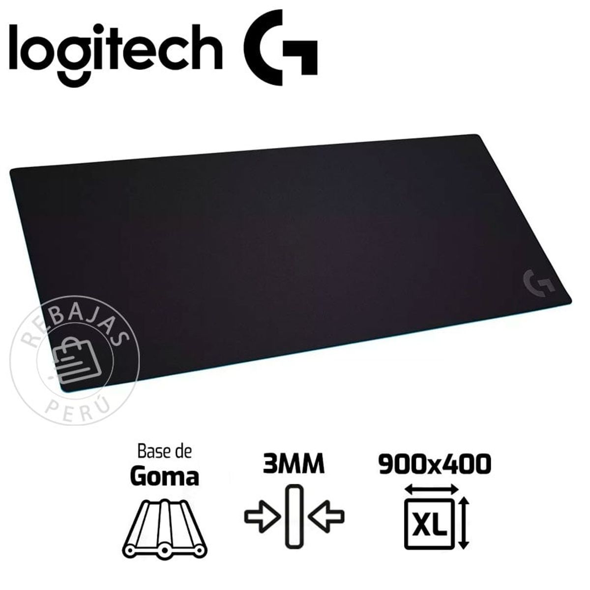 LOGITECH - Logitech G840 Alfombrilla de Ratón XL Negra  Gran Superficie de Tela