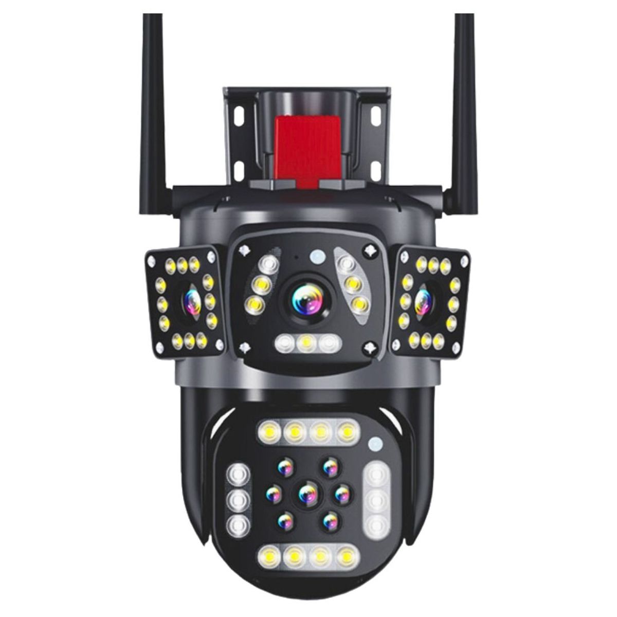 SEISA - Cámara de Seguridad Wifi Triple Lente SEISA Full HD 360º Zoom y Sirena IPC-SY10