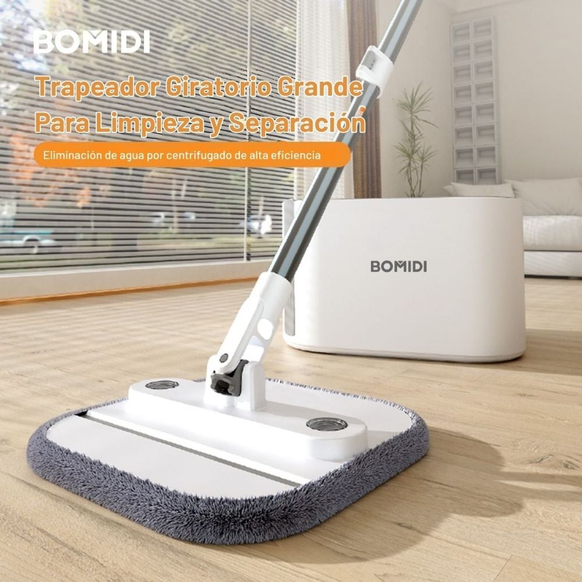 BOMIDI - Trapeador Giratorio 3 en 1 Bomidi M20 Blanco