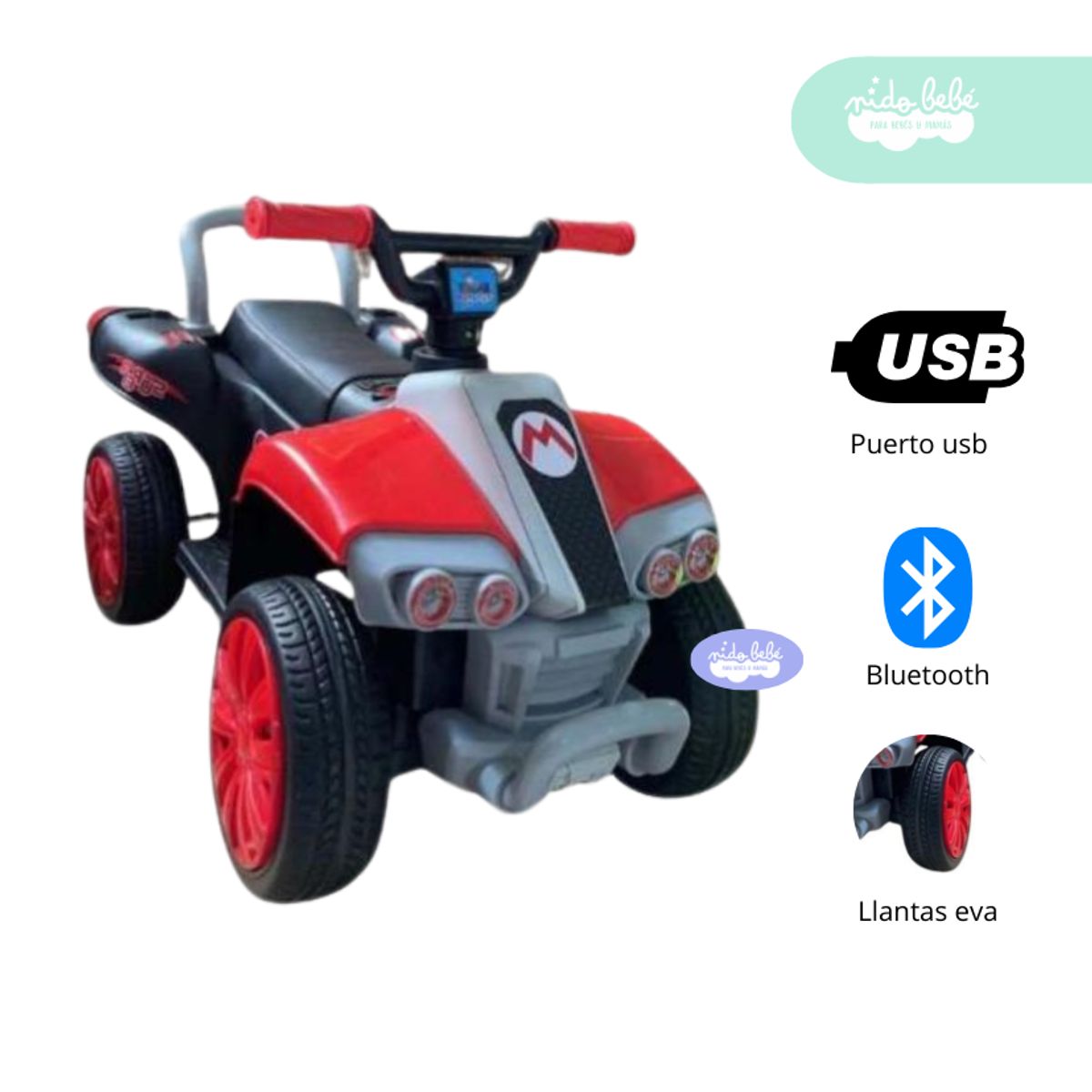 GENERICO - Carrito para niño modelo Moto TX1 Azul Rojo