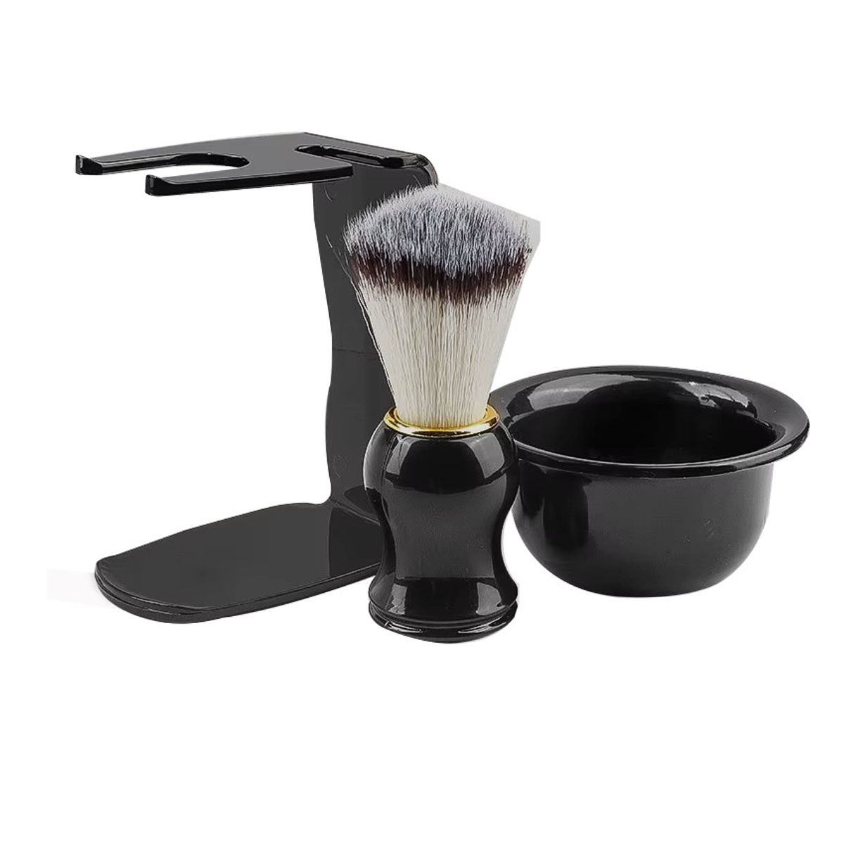 GENERICO - Kit Brocha Mano Tazon y soporte Espuma crema Afeitar Razurar