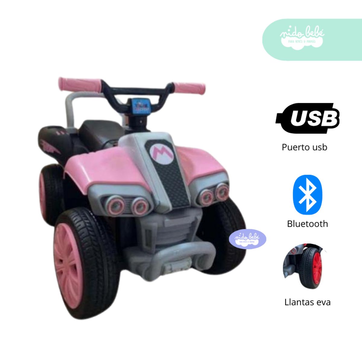 GENERICO - Carrito para niña modelo Moto TX1 Azul Rosado