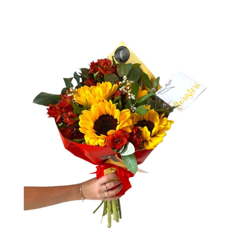 FLORISTERI - Girasoles de vivero x4 con astromelias