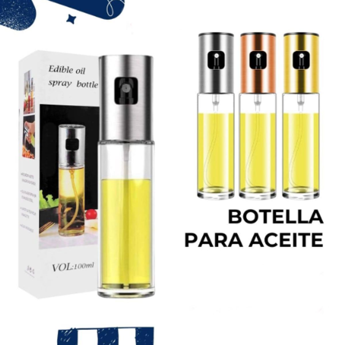 GENERICO - Botella para Aceite de Vidrio