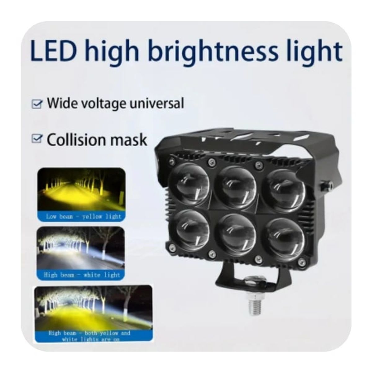 GENERICO - PAR FARO LED CUBO DUAL AMARILLO Y AMBAR